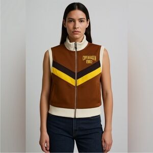Zara Brown and Yellow Women's Vest